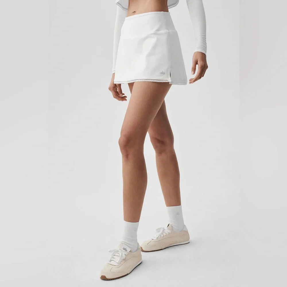 Alo Yoga Alosoft Affection Tennis Skirt White XS